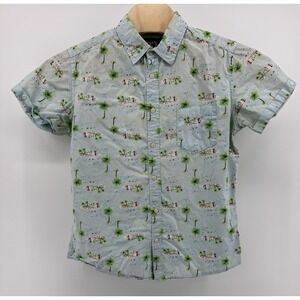 Kolby Hawaiian Shirt Men's Size L Floral Tropical Beach Palm Tree Island Aloha